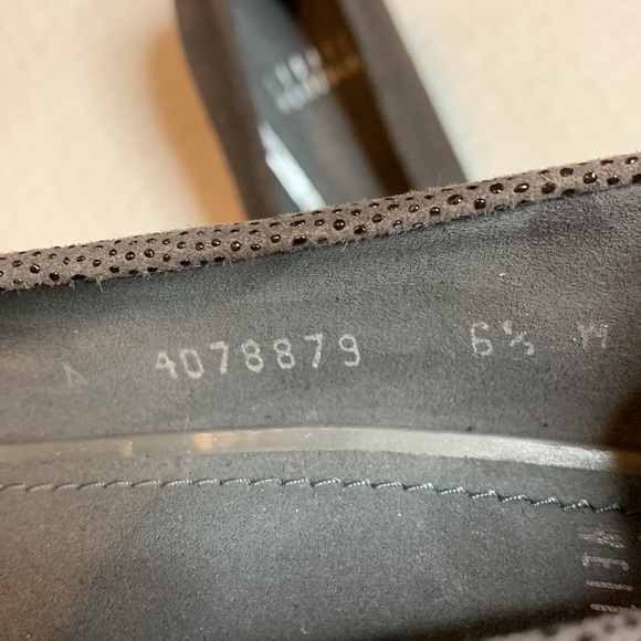 Stuart Weitzman Textured Block Heel Pump, Taupe Brown, Chrome Accents, Size 6.5M - Picture 10 of 14